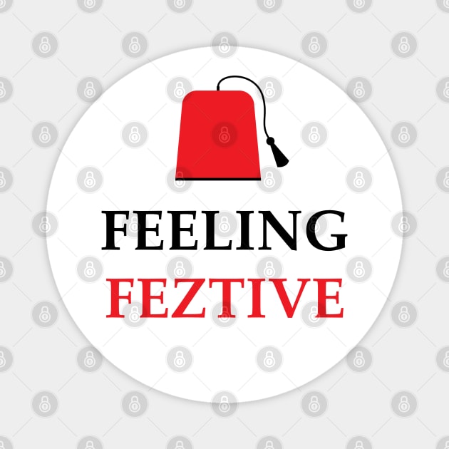 Feeling Feztive Doctor Who Christmas Magnet by BluKat